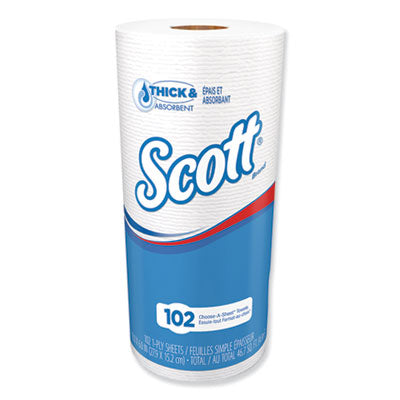 Scott® Choose-A-Sheet Mega Kitchen Roll Paper Towels, 1-Ply, 4.8 x 11, White, 102/Roll, 24/Carton - OrdermeInc