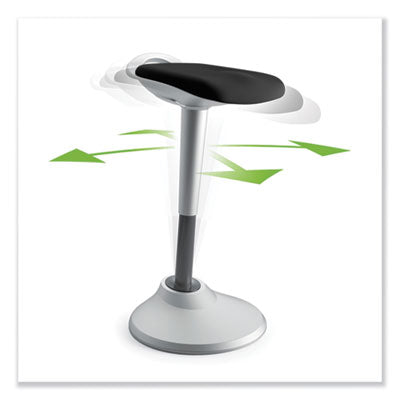 Perch Series Seat, Backless, Supports Up to 250 lb, Black Seat, Silver Base OrdermeInc OrdermeInc