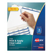 Print and Apply Index Maker Clear Label Dividers, 3-Tab, White Tabs, 11 x 8.5, White, 25 Sets