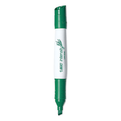 BIC CORP. Intensity Low Odor Chisel Tip Dry Erase Marker, Broad Chisel Tip, Green, Dozen