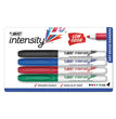 BIC CORP. Intensity Low Odor Fine Point Dry Erase Marker, Fine Bullet Tip, Assorted Colors, 4/Set