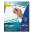 Print and Apply Index Maker Clear Label Dividers, 5-Tab, White Tabs, 11 x 8.5, White, 50 Sets OrdermeInc OrdermeInc