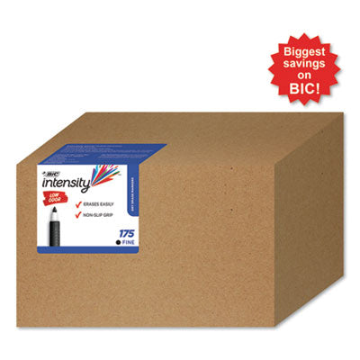 BIC CORP. Intensity Low Odor Fine Point Dry Erase Marker Xtra Value Pack, Fine Bullet Tip, Black, 175/Carton