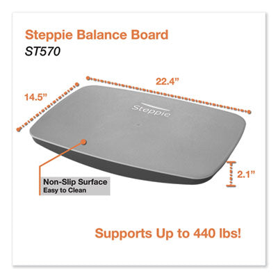Steppie Balance Board, 22.5w x 14.5d x 2.13h, Two-Tone Gray OrdermeInc OrdermeInc