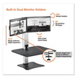 High Rise Electric Dual Monitor Standing Desk Workstation, 28" x 23" x 20.25", Black/Aluminum OrdermeInc OrdermeInc