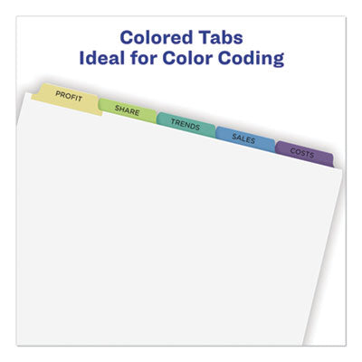 Print and Apply Index Maker Clear Label Dividers, 5-Tab, Color Tabs, 11 x 8.5, White, Contemporary Color Tabs, 25 Sets OrdermeInc OrdermeInc