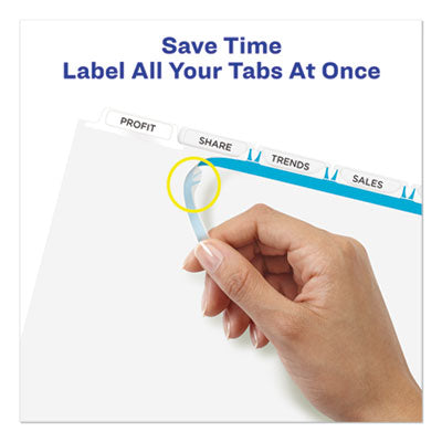 Print and Apply Index Maker Clear Label Dividers, 5-Tab, White Tabs, 11 x 8.5, White, 50 Sets OrdermeInc OrdermeInc