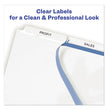 Print and Apply Index Maker Clear Label Dividers, 3-Tab, White Tabs, 11 x 8.5, White, 25 Sets