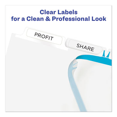 Print and Apply Index Maker Clear Label Plastic Dividers w/Printable Label Strip, 5-Tab, 11 x 8.5, Frosted Clear Tabs, 1 Set OrdermeInc OrdermeInc