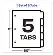 Print and Apply Index Maker Clear Label Dividers, Big Tab, 5-Tab, White Tabs, 11 x 8.5, White, 1 Set OrdermeInc OrdermeInc