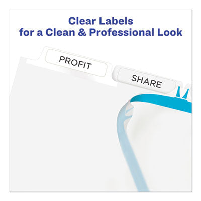 Print and Apply Index Maker Clear Label Dividers, 5-Tab, White Tabs, 11 x 8.5, White, 50 Sets OrdermeInc OrdermeInc