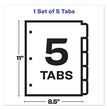 Print and Apply Index Maker Clear Label Plastic Dividers w/Printable Label Strip, 5-Tab, 11 x 8.5, Frosted Clear Tabs, 1 Set OrdermeInc OrdermeInc