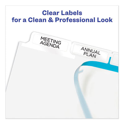 Print and Apply Index Maker Clear Label Dividers, Big Tab, 5-Tab, White Tabs, 11 x 8.5, White, 1 Set OrdermeInc OrdermeInc