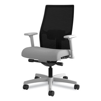Ignition 2.0 4-Way Stretch Mid-Back Mesh Task Chair, Adjustable Lumbar Support, Frost Seat, Black Back, Titanium Base OrdermeInc OrdermeInc