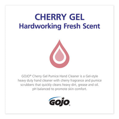 Cherry Gel Pumice Hand Cleaner, Cherry Scent, 2,000 ml Refill, 4/Carton OrdermeInc OrdermeInc