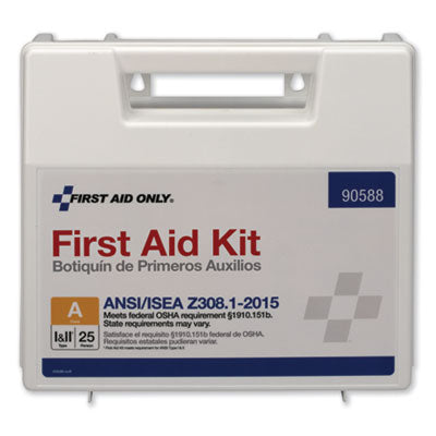 ANSI 2015 Compliant Class A Type I and II First Aid Kit for 25 People, 89 Pieces, Plastic Case OrdermeInc OrdermeInc