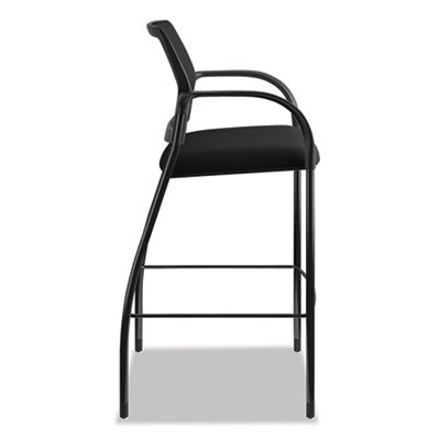 Ignition 2.0 Ilira-Stretch Mesh Back Cafe Height Stool, Supports Up to 300 lb, 31" High Seat, Black Seat/Back, Black Base OrdermeInc OrdermeInc