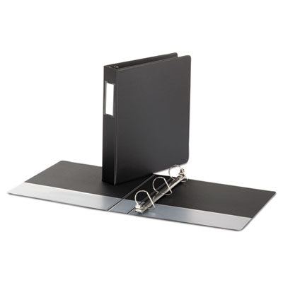 Universal® Deluxe Non-View D-Ring Binder with Label Holder, 3 Rings, 1.5" Capacity, 11 x 8.5, Black - OrdermeInc