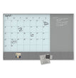 3N1 Magnetic Glass Dry Erase Combo Board, 23 x 17, Month View, Gray/White Surface, White Aluminum Frame OrdermeInc OrdermeInc