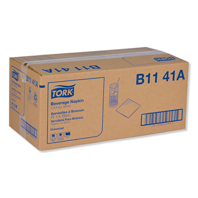 Tork® Universal Beverage Napkin, 1-Ply,9.13 x 9.13, 1/4 Fold, Poly-Pack, White, 4000/Carton OrdermeInc OrdermeInc