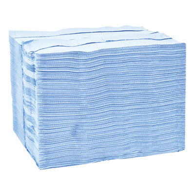 Industrial Paper Wiper, 4-Ply, 12.8 x 16.5, Unscented, Blue, 180/Carton OrdermeInc OrdermeInc