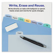 AVERY PRODUCTS CORPORATION Write and Erase Big Tab Durable Plastic Dividers, 3-Hole Punched, 8-Tab, 11 x 8.5, Assorted, 1 Set