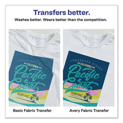 AVERY PRODUCTS CORPORATION Fabric Transfers, 8.5 x 11, White, 18/Pack