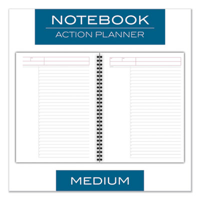 MEAD PRODUCTS Wirebound Guided Action Planner Notebook, 1-Subject, Project-Management Format, Dark Gray Cover, (80) 9.5 x 7.5 Sheets - OrdermeInc