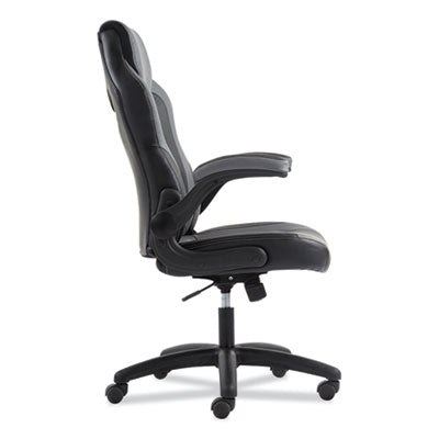 9-One-One High-Back Racing Style Chair with Flip-Up Arms, Supports Up to 225 lb, Black Seat, Gray Back, Black Base OrdermeInc OrdermeInc