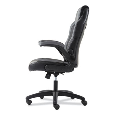 9-One-One High-Back Racing Style Chair with Flip-Up Arms, Supports Up to 225 lb, Black Seat, Gray Back, Black Base OrdermeInc OrdermeInc