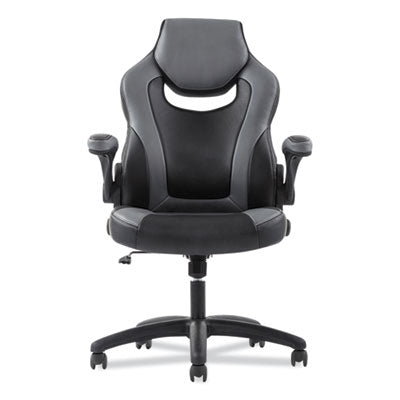 9-One-One High-Back Racing Style Chair with Flip-Up Arms, Supports Up to 225 lb, Black Seat, Gray Back, Black Base OrdermeInc OrdermeInc