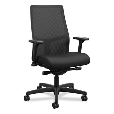 Ignition 2.0 4-Way Stretch Mid-Back Mesh Task Chair, Supports 300 lb, 17" to 21" Seat Height, Black Seat/Back, Black Base OrdermeInc OrdermeInc