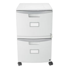STOREX Two-Drawer Mobile Filing Cabinet, 2 Legal/Letter-Size File Drawers, Gray, 14.75" x 18.25" x 26" - OrdermeInc