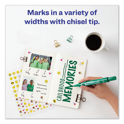 MARKS A LOT Large Desk-Style Permanent Marker, Broad Chisel Tip, Green, Dozen (8885) OrdermeInc OrdermeInc