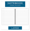 Cambridge® Wirebound Business Notebook, 1-Subject, Wide/Legal Rule, Black Linen Cover, (80) 11 x 8.5 Sheets - OrdermeInc