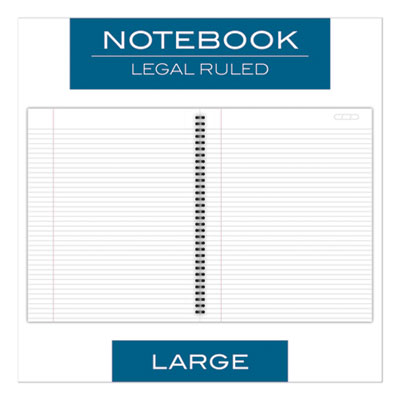 Cambridge® Wirebound Business Notebook, 1-Subject, Wide/Legal Rule, Black Linen Cover, (80) 11 x 8.5 Sheets - OrdermeInc