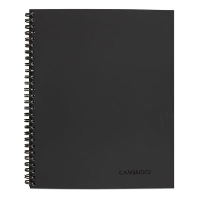 Cambridge® Wirebound Business Notebook, 1-Subject, Wide/Legal Rule, Black Linen Cover, (80) 11 x 8.5 Sheets - OrdermeInc