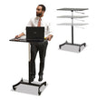 DC500 High Rise Collection Mobile Adjustable Standing Desk, 30.75" x 22" x 29" to 44", Black OrdermeInc OrdermeInc