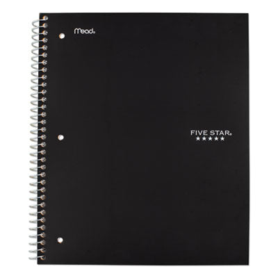 Five Star® Wirebound Notebook with Two Pockets, 1-Subject, Medium/College Rule, Black Cover, (100) 11 x 8.5 Sheets - OrdermeInc