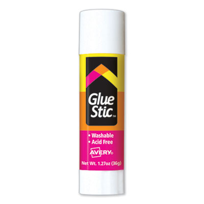 AVERY PRODUCTS CORPORATION Permanent Glue Stic Value Pack, 1.27 oz, Applies White, Dries Clear, 6/Pack