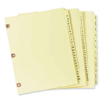 Preprinted Laminated Tab Dividers with Copper Reinforced Holes, 25-Tab, A to Z, 11 x 8.5, Buff, 1 Set OrdermeInc OrdermeInc