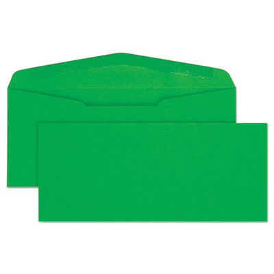 Quality Park™ Colored Envelope, #10, Commercial Flap, Gummed Closure, 4.13 x 9.5, Green, 25/Pack - OrdermeInc