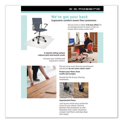 EverLife Moderate Use Chair Mat for Low Pile Carpet, Rectangular, 46 x 60, Clear OrdermeInc OrdermeInc