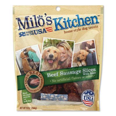 Homestyle Dog Treats, Beef Sausage Slices with Rice, 10 oz Pouch, 5 Pouches/Carton OrdermeInc OrdermeInc