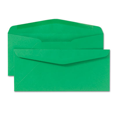 Quality Park™ Colored Envelope, #10, Commercial Flap, Gummed Closure, 4.13 x 9.5, Green, 25/Pack - OrdermeInc