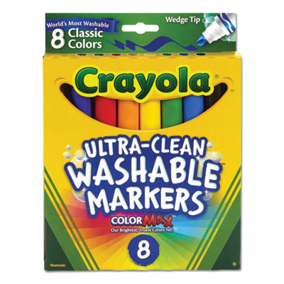 Ultra-Clean Washable Markers, Fine/Broad Wedge/Chisel Tips, Assorted Colors, 8/Box OrdermeInc OrdermeInc