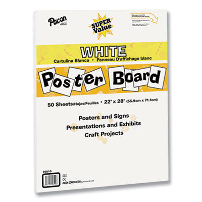 PACON CORPORATION Super Value Posterboard, 22 x 28, White, 50/Carton - OrdermeInc