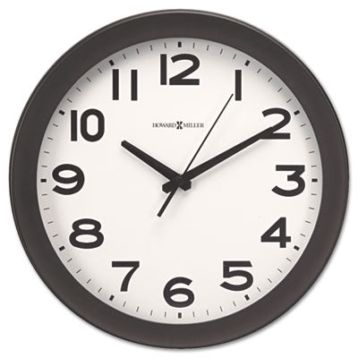 HOWARD MILLER CLOCK CO. Kenwick Wall Clock, 13.5" Overall Diameter, Black Case, 1 AA (sold separately)