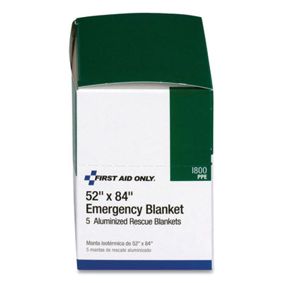 Aluminized Emergency Blanket, 52" x 84", 5/Box OrdermeInc OrdermeInc