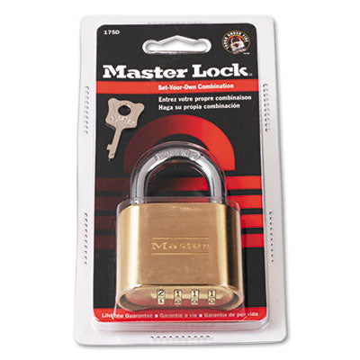 Resettable Combination Padlock, 2" Wide, Brass - OrdermeInc